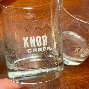 Beautiful Knob Creek Low Ball Glasses x2